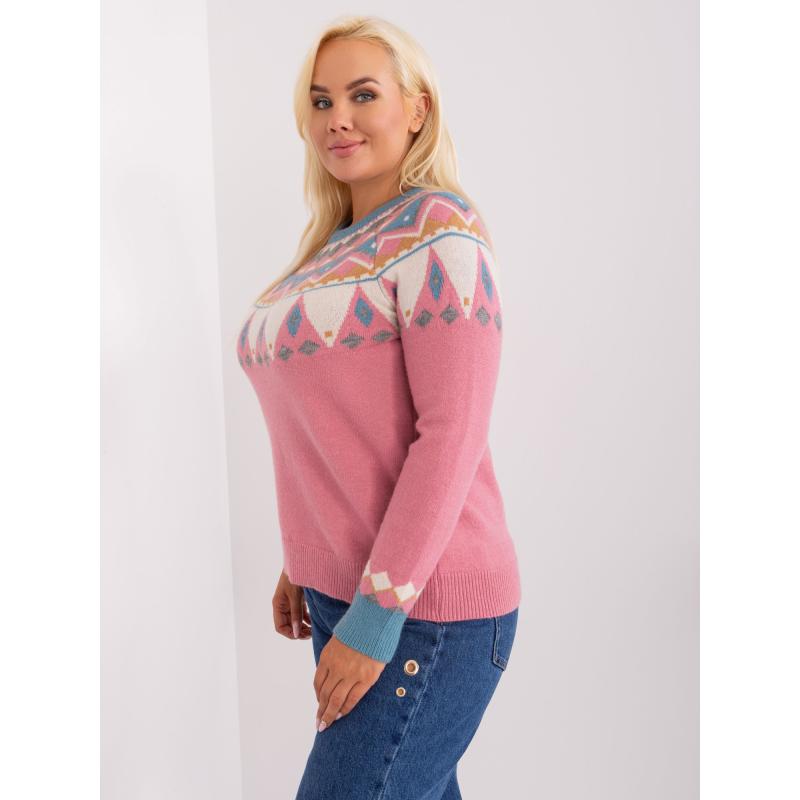 Dámsky plus size sveter UENA ružový