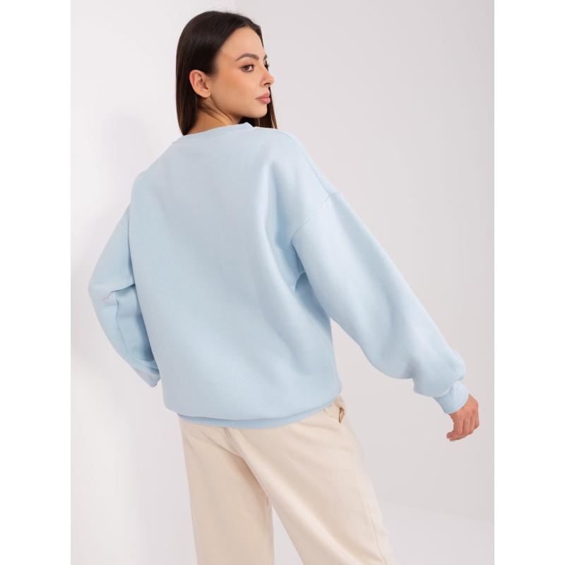 Dámská mikina bez kapuce oversize střihu BOESA světle modrá 
