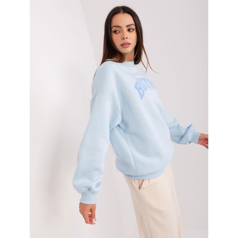 Dámská mikina bez kapuce oversize střihu BOESA světle modrá 