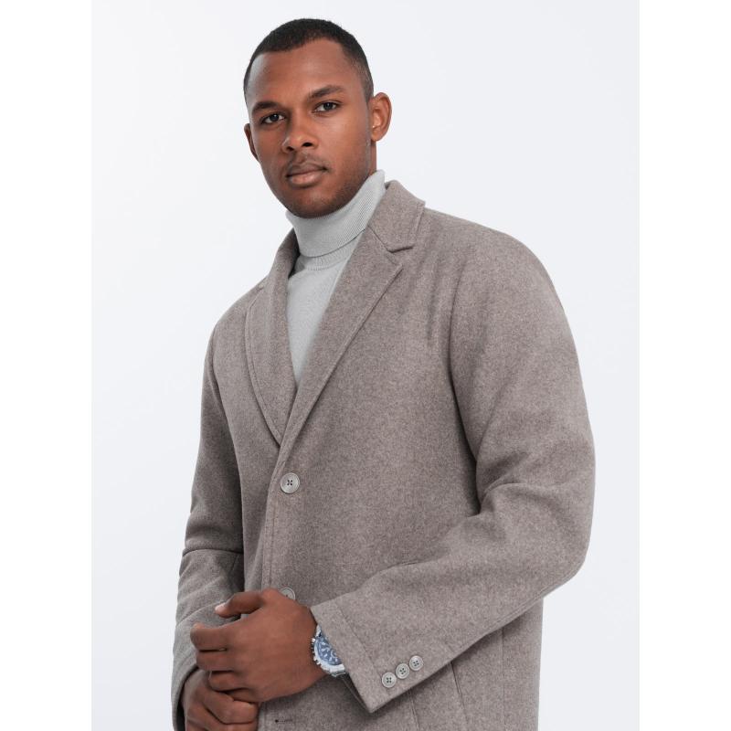 Pánský kabát V4 OM-COWC-0104 světle hnědý