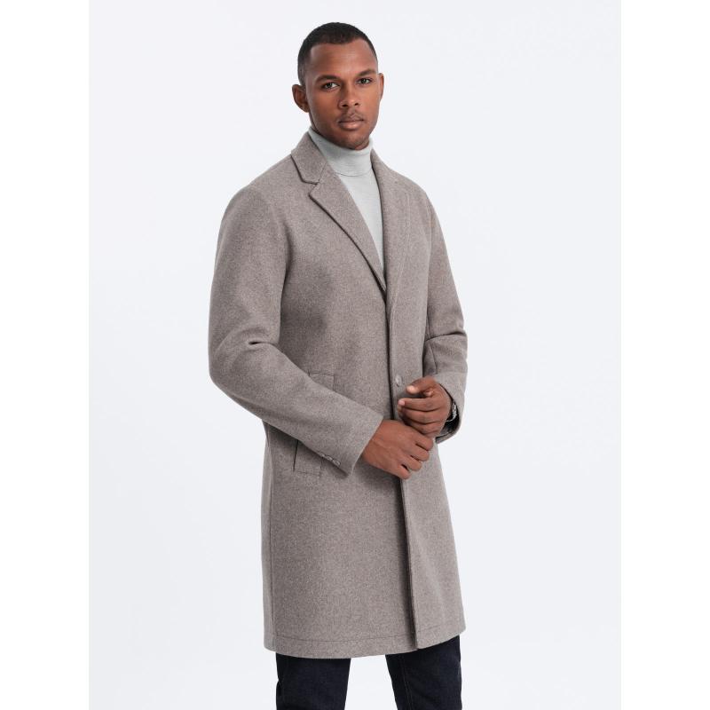 Pánský kabát V4 OM-COWC-0104 světle hnědý
