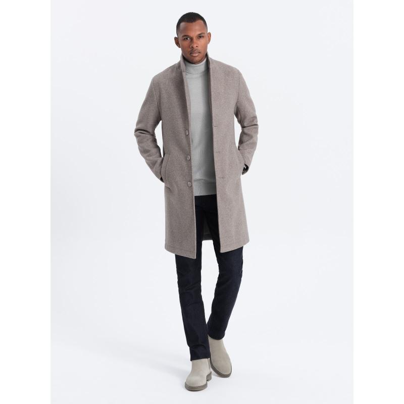 Pánský kabát V4 OM-COWC-0104 světle hnědý