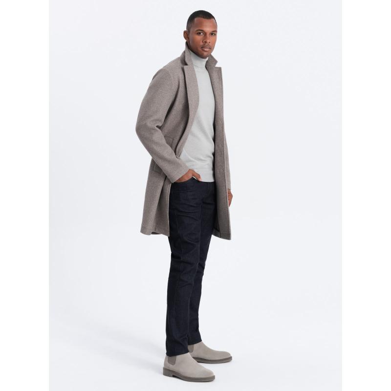 Pánský kabát V4 OM-COWC-0104 světle hnědý