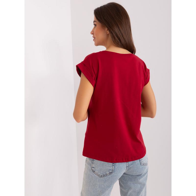 Női póló BASIC FEEL GOOD burgundi
