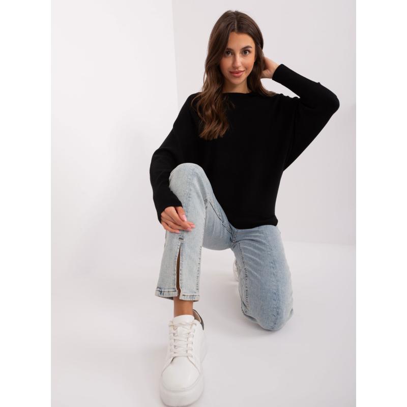 Dámský svetr nadměrné velikosti ETINIA černý  