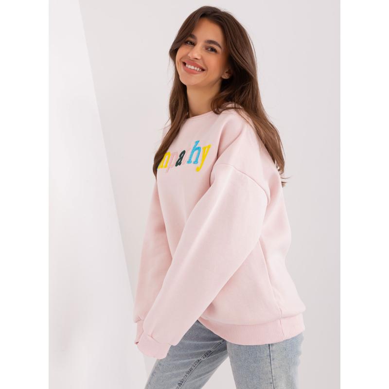 Dámská mikina s kapucí oversize WARA světle růžová  