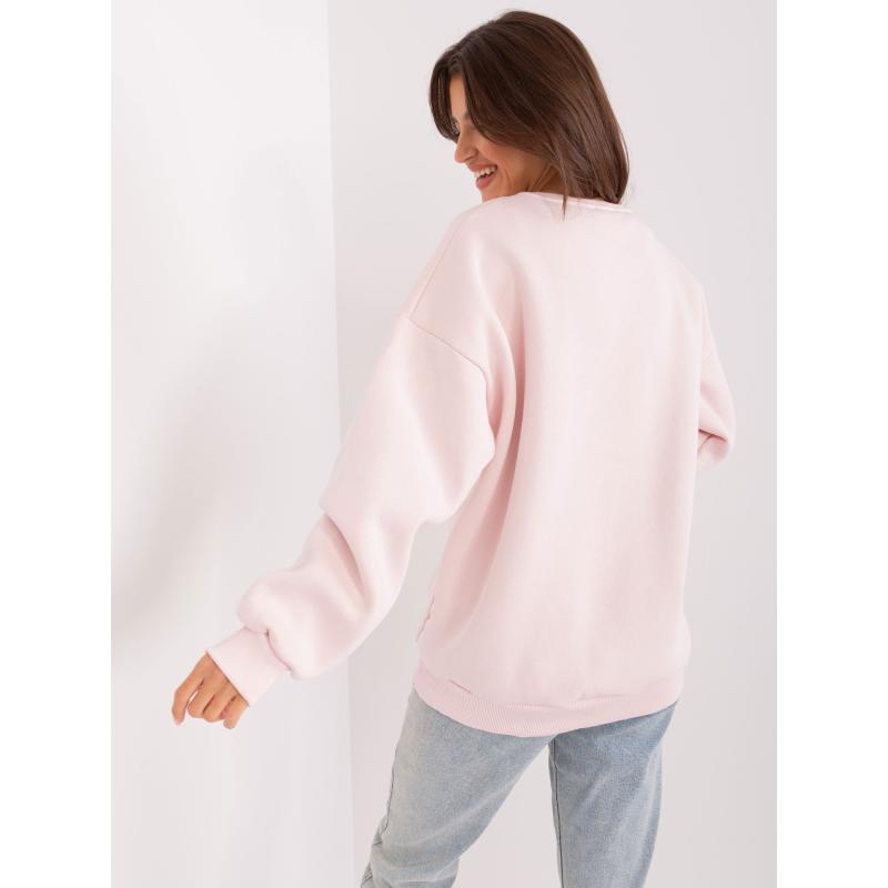 Dámská mikina s kapucí oversize WARA světle růžová  