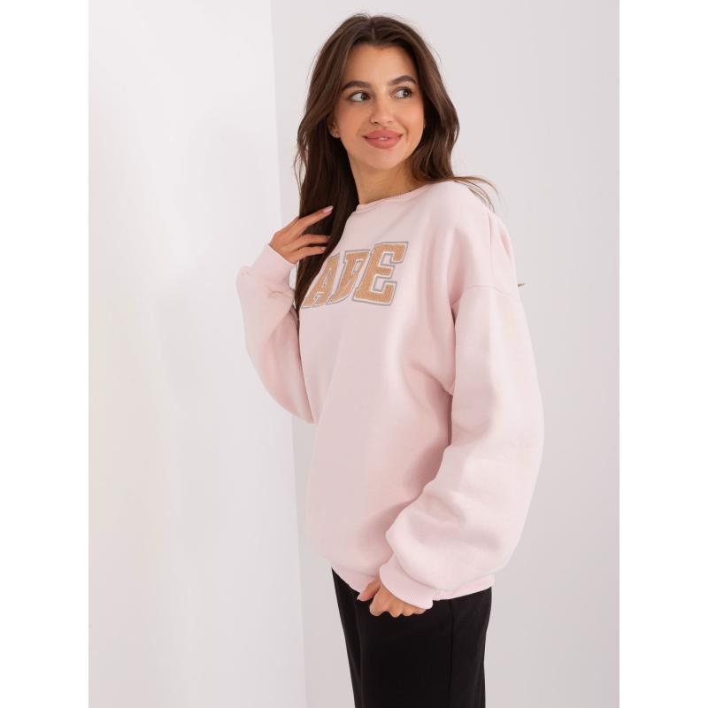 Dámská mikina s kapucí a potiskem SEYTA světle růžová