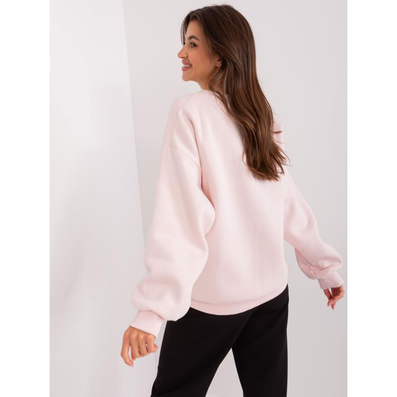 Dámská mikina s kapucí a potiskem SEYTA světle růžová