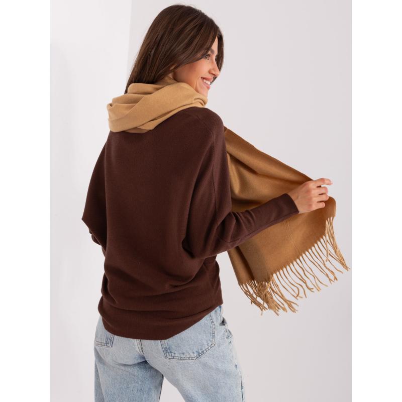 Dámska šatka s lemom REA hnedá