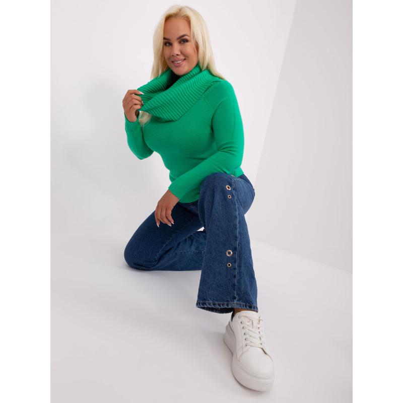 Női plus size pulóver ELMA zöld