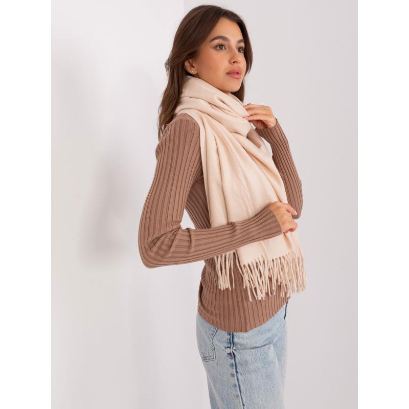 Dámská šála s třásněmi MORPA světle béžová 