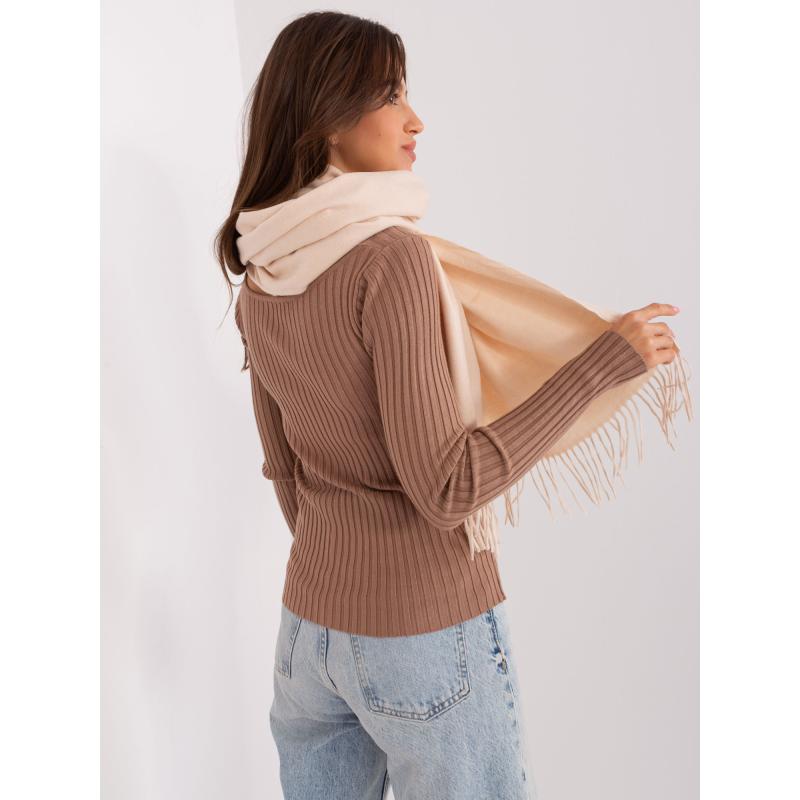 Dámská šála s třásněmi MORPA světle béžová 