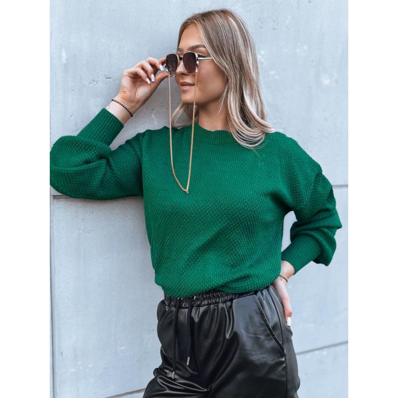 Női oversize pulóver EMERALD zöld