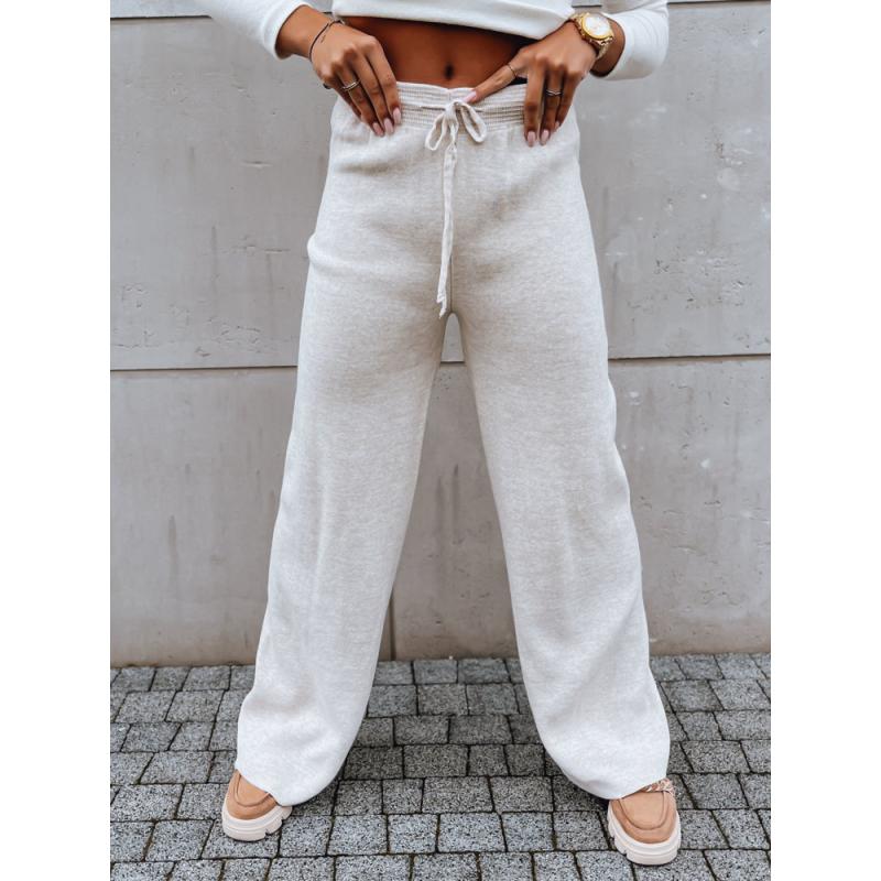 Dámské kalhoty s širokými nohavicemi LAKELIFE světle béžové