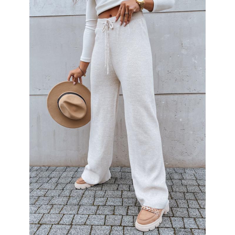 Dámské kalhoty s širokými nohavicemi LAKELIFE světle béžové