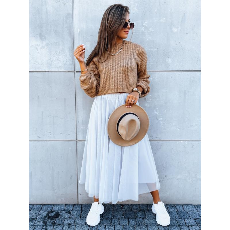 Női túlméretezett pulóver BILLIS sötét bézs