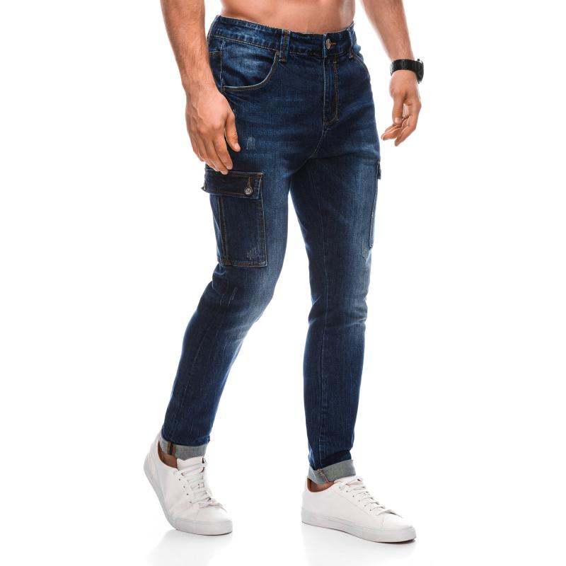 Pánské kalhoty cargo P1408 denim