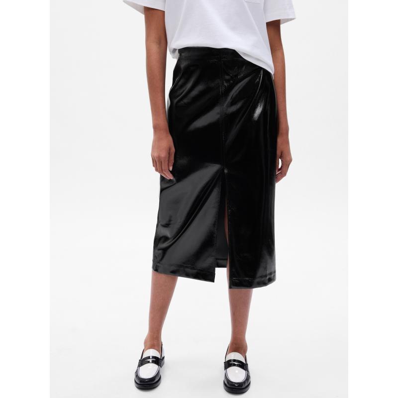 Midi szoknya műbőrből
