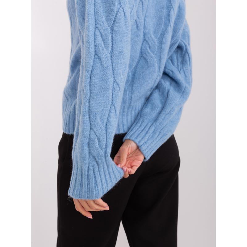 Dámský svetr s kostkami DIRA světle modrý