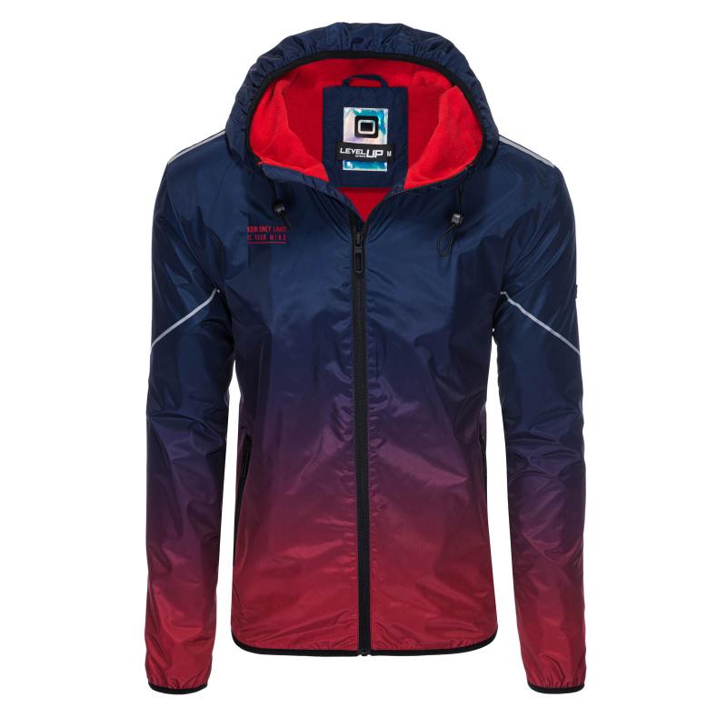 Pánská sportovní bunda V3 OM-JANP-0105 tmavě modrá a červená 