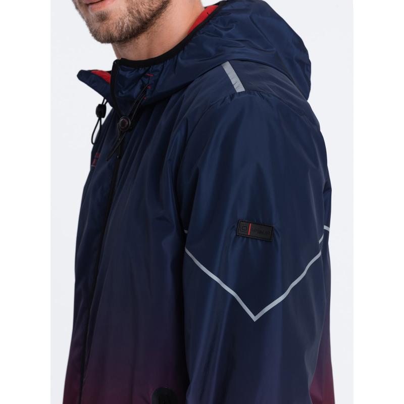 Pánská sportovní bunda V3 OM-JANP-0105 tmavě modrá a červená 