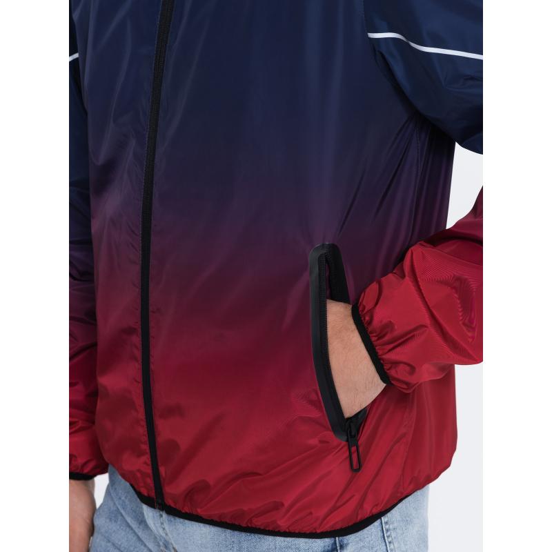 Pánská sportovní bunda V3 OM-JANP-0105 tmavě modrá a červená 