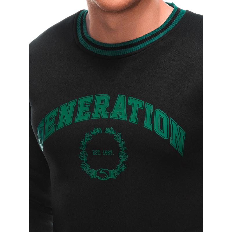 Pánská mikina B1622 černá/zelená