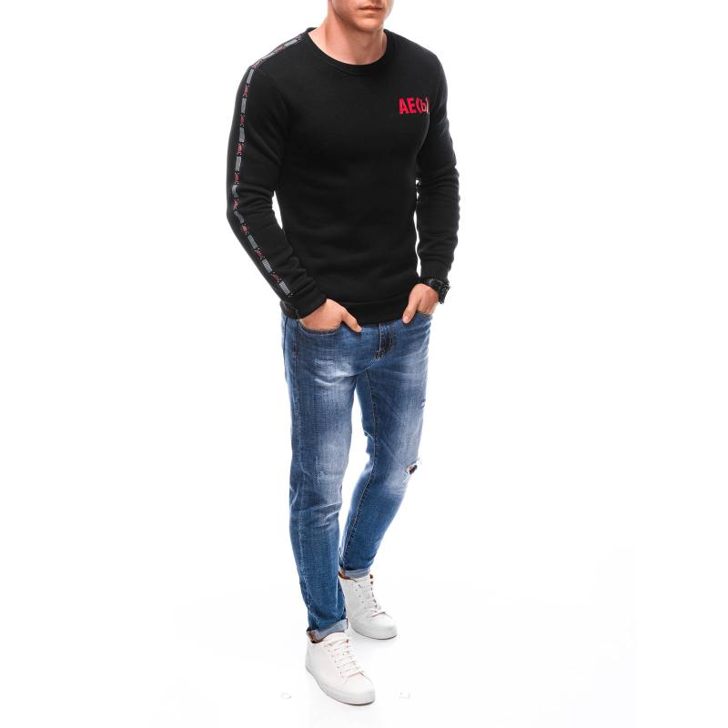 Pánská mikina B1617 černá/červená