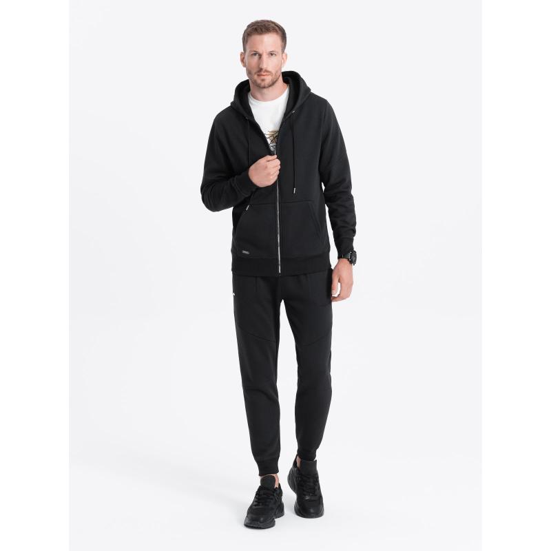 Férfi melegítő szett kapucnis pulóver + nadrág V1 Z63 fekete