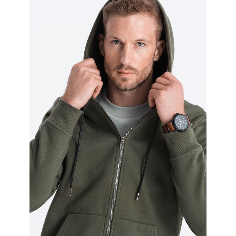 Pánská mikinová souprava rozepínací mikina + tepláky V2 Z63 olivová