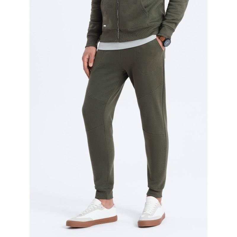 Pánská mikinová souprava rozepínací mikina + tepláky V2 Z63 olivová