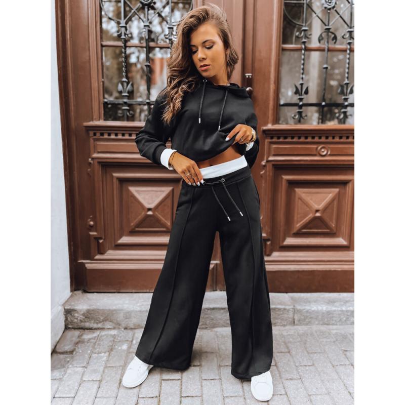 Dámský komplet širokých kalhot GALAXY GLOW černá barva