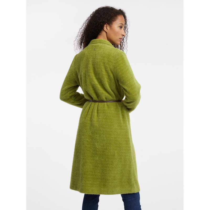 Zelený dámský kabát