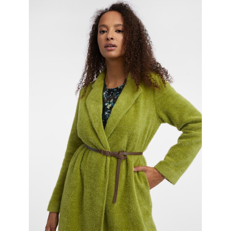 Zelený dámský kabát
