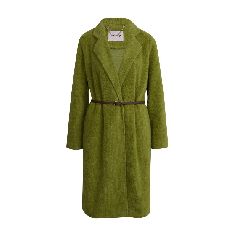 Zelený dámský kabát