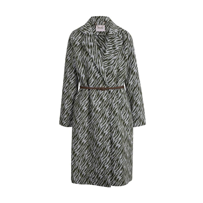 Fehér és fekete női mintás kabát