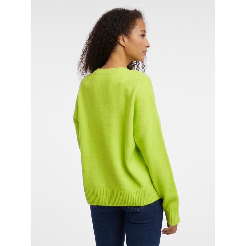 Neónovo zelený dámsky sveter