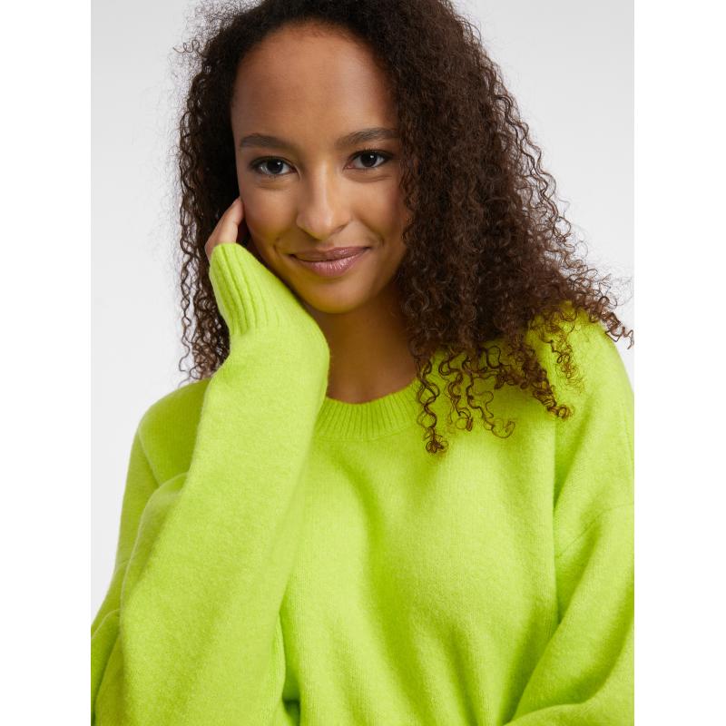 Neónovo zelený dámsky sveter