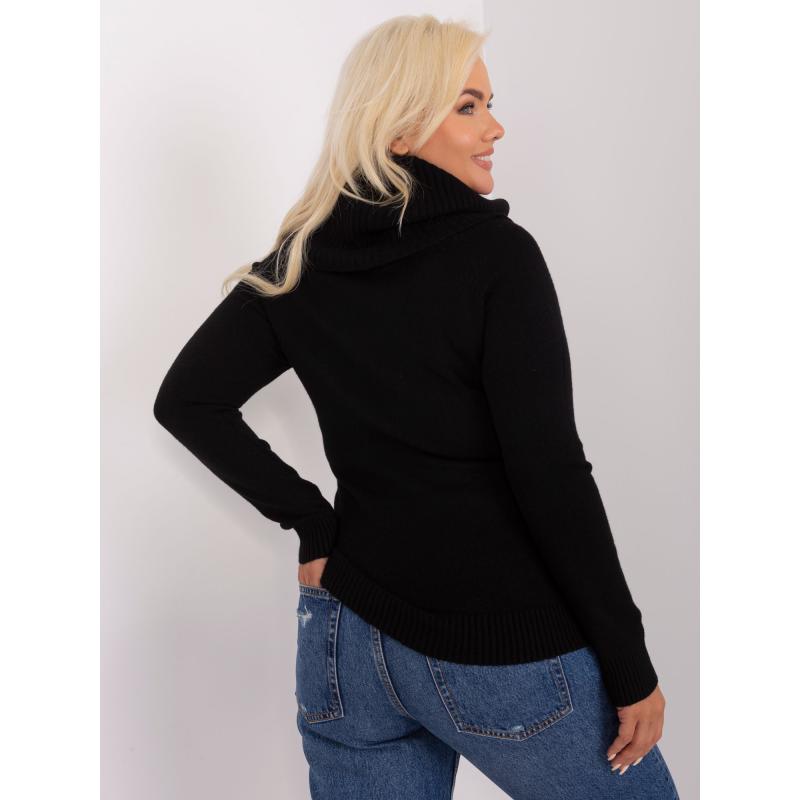 Női plus size viszkóz pulóver DENTAW fekete