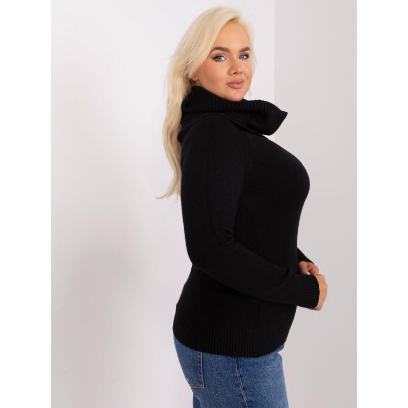 Női plus size viszkóz pulóver DENTAW fekete