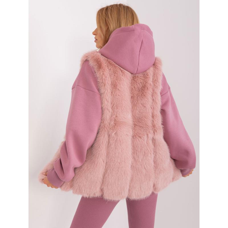 Dámská vesta s kožešinou CAVA světle růžová 