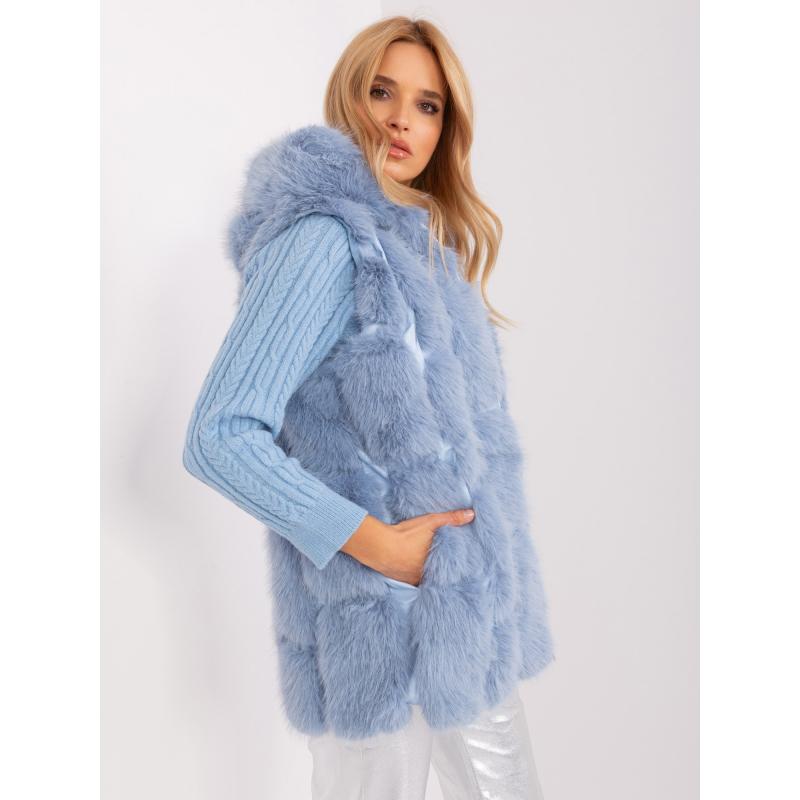 Dámská vesta s kapucí CAVA modrá