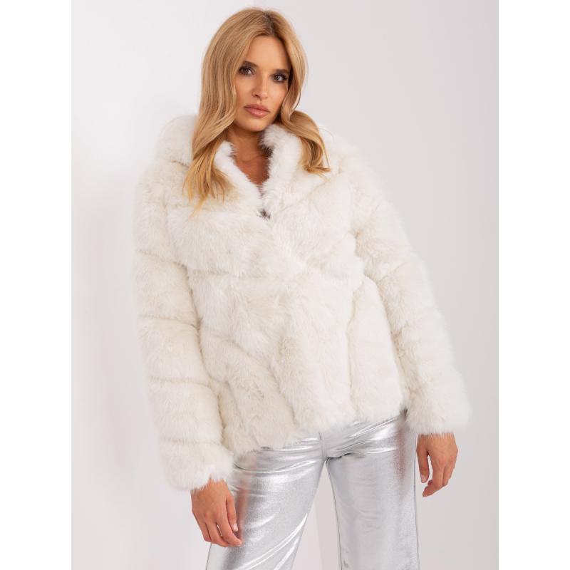 Dámská bunda z organické kožešiny VIRBA ecru