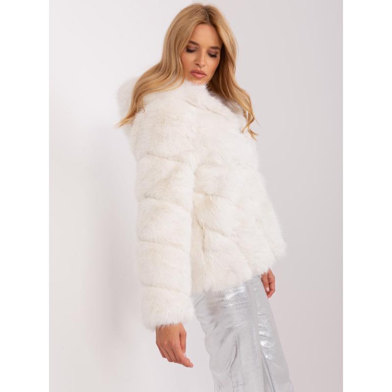 Dámská bunda z organické kožešiny VIRBA ecru
