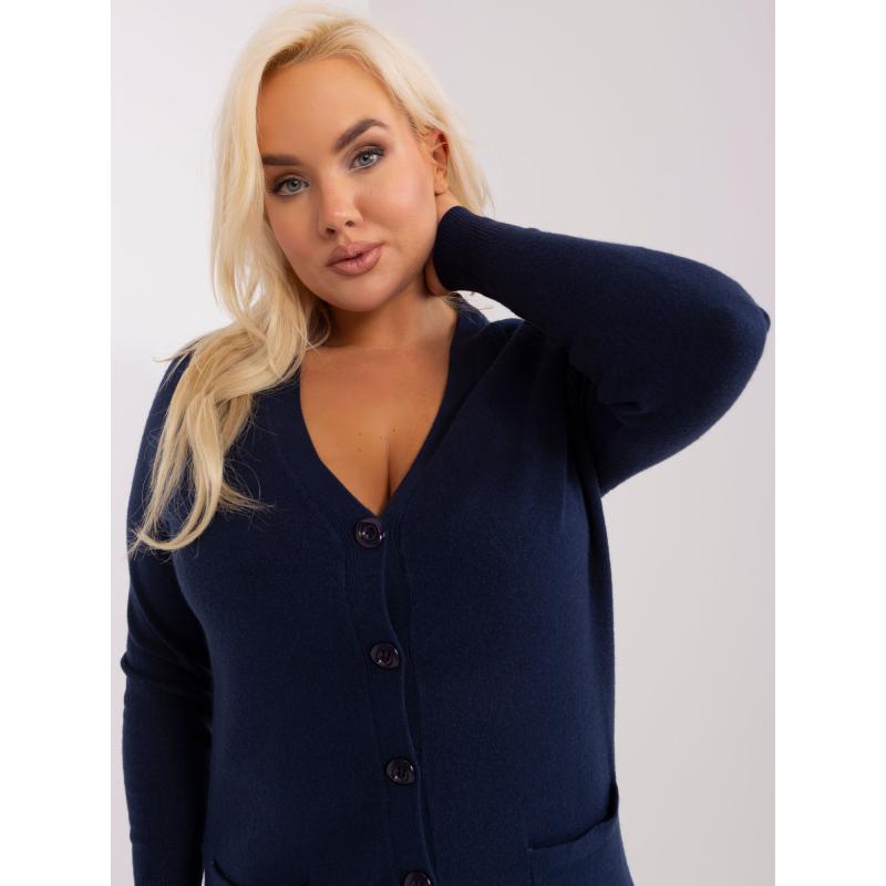 Dámský svetr s viskózou plus size OSRAD námořnicky modrý