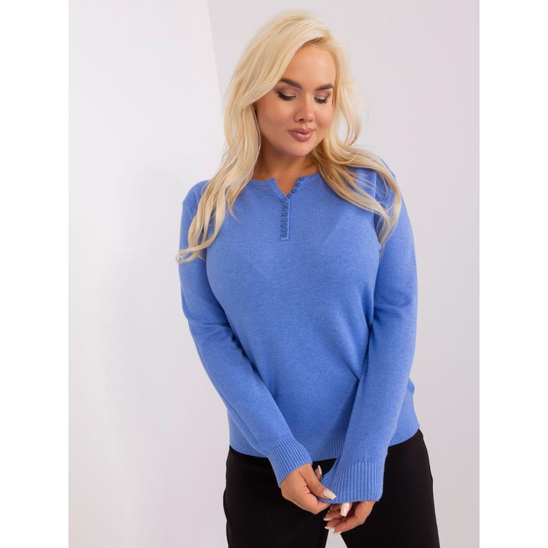 Dámský svetr plus size VESOR modrý  