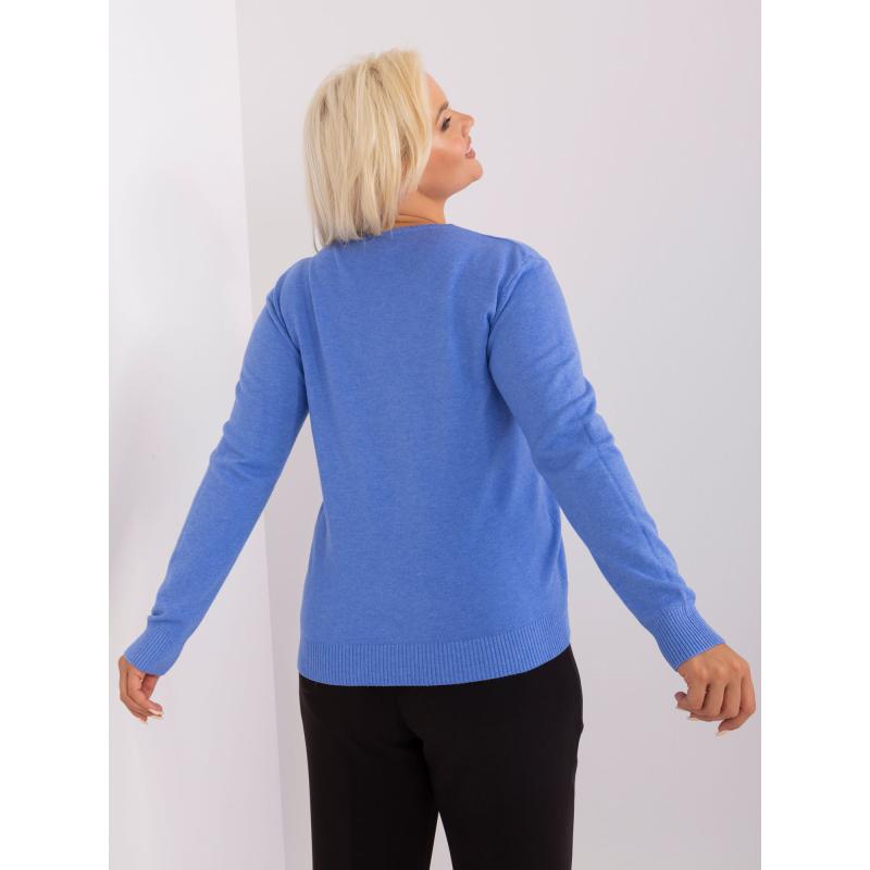 Dámský svetr plus size VESOR modrý  