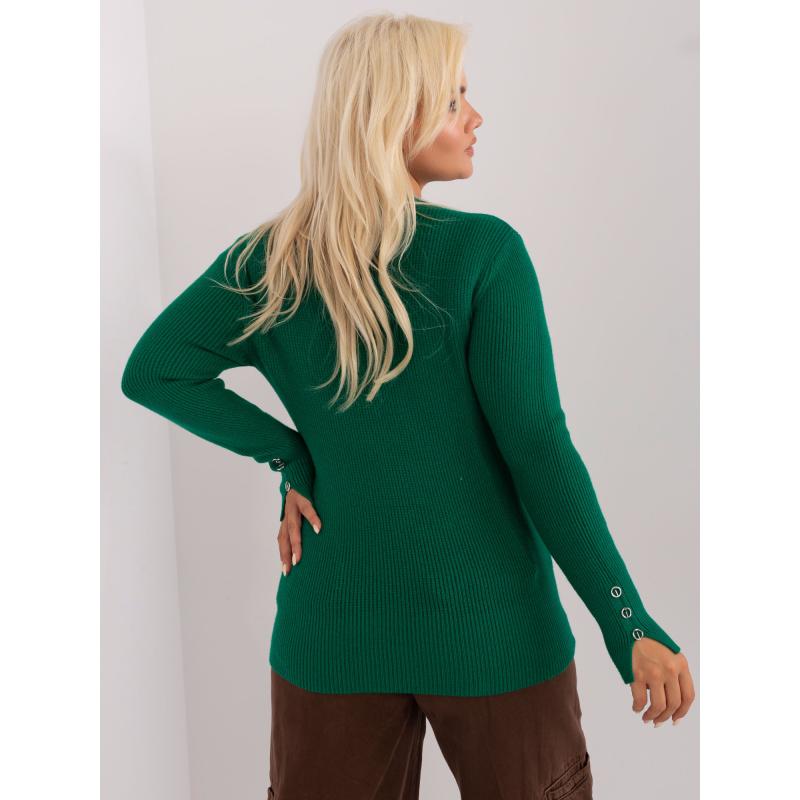 Női viszkóz plus size pulóver SHY sötétzöld