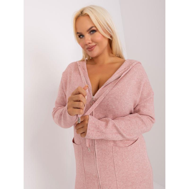 Dámský svetr s viskózou plus size RANAK světle růžový 